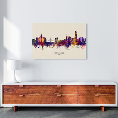 Hong Kong China Skyline Autumn City Name Art Print by Michael Tompsett A1 Canvas