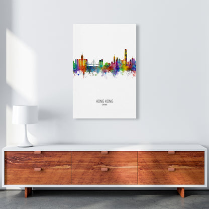 Hong Kong China Skyline Portrait Art Print by Michael Tompsett A1 Canvas