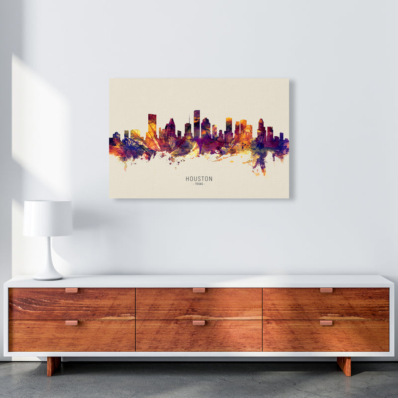 Houston Texas Skyline Autumn City Name Art Print by Michael Tompsett A1 Canvas