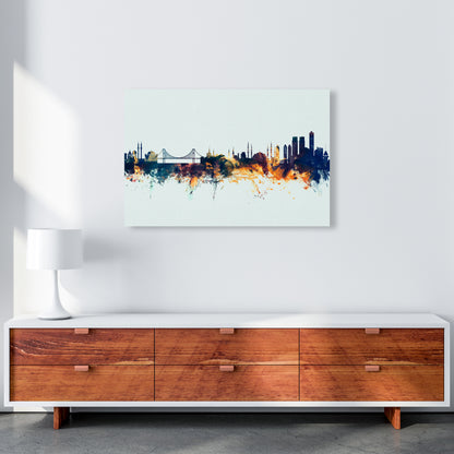 Istanbul Turkey Skyline Blue Orange Art Print by Michael Tompsett A1 Canvas