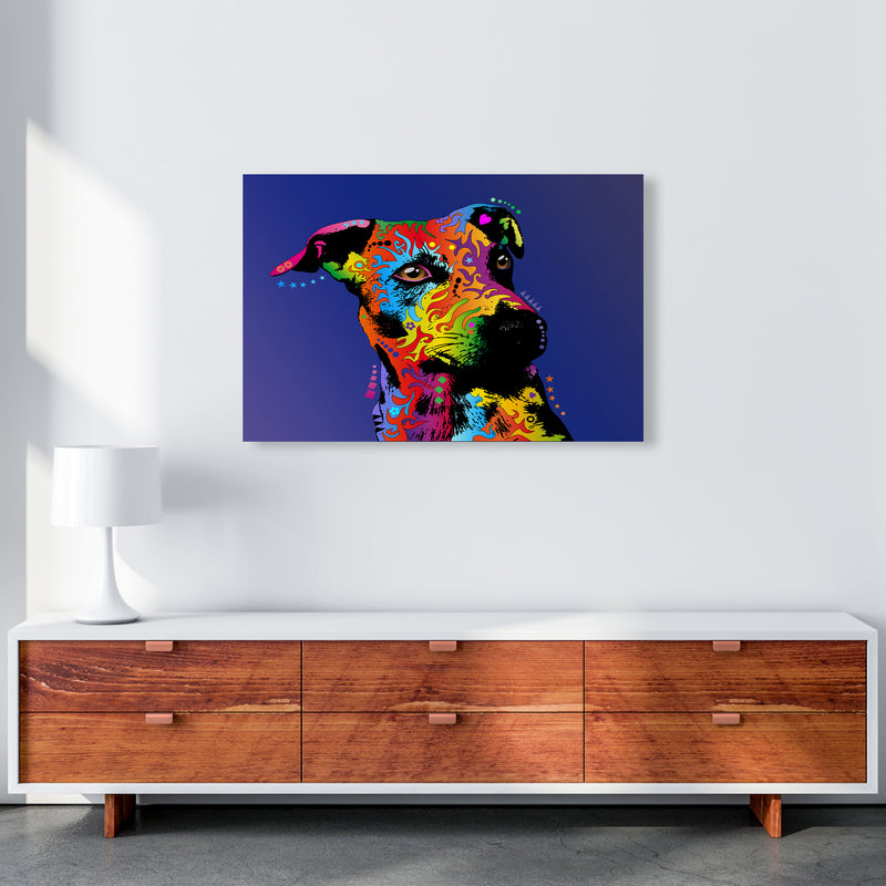 Jack Russell Dog Blue Art Print by Michael Tompsett A1 Canvas