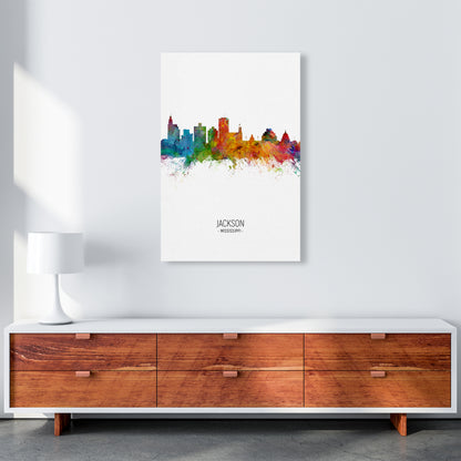 Jackson Mississippi Skyline Portrait Art Print by Michael Tompsett A1 Canvas