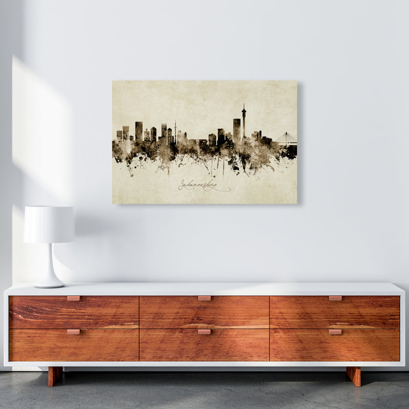 Johannesburg South Africa Skyline Vintage Art Print by Michael Tompsett A1 Canvas