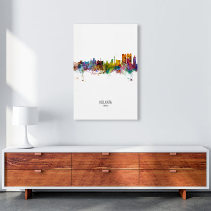 Kolkata India Skyline Portrait Art Print by Michael Tompsett A1 Canvas