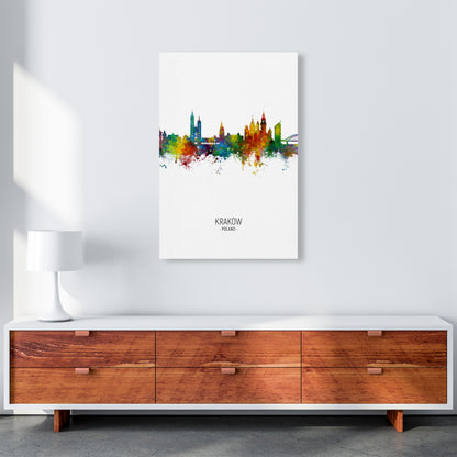 Krakow Poland Skyline Portrait Art Print by Michael Tompsett A1 Canvas