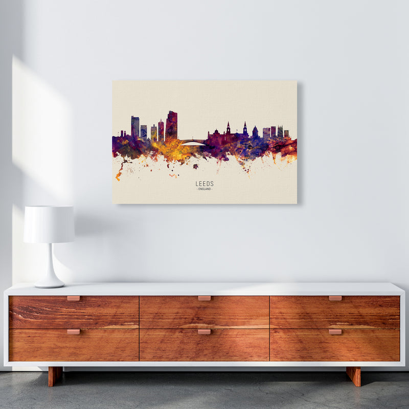 Leeds England Skyline Autumn City Name Art Print by Michael Tompsett A1 Canvas