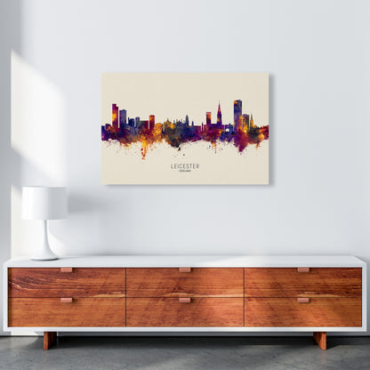 Leicester England Skyline Autumn City Name Art Print by Michael Tompsett A1 Canvas