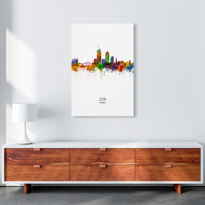 Lyon France Skyline Portrait Art Print by Michael Tompsett A1 Canvas