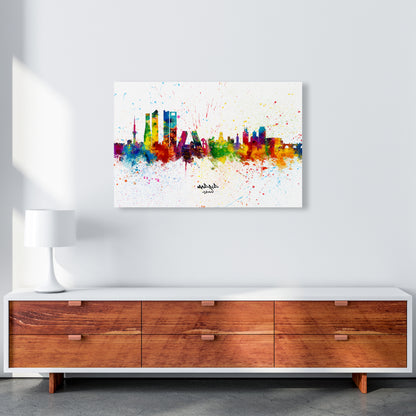 Madrid Spain Skyline Splash Art Print by Michael Tompsett A1 Canvas