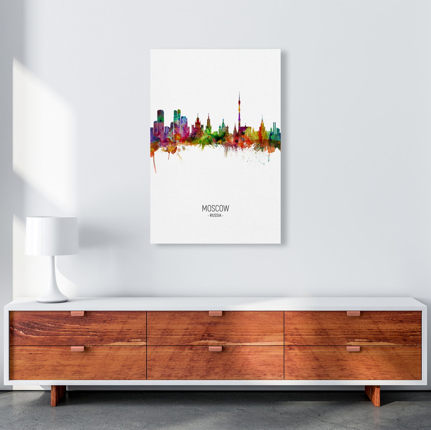 Moscow Russia Skyline Portrait Art Print by Michael Tompsett A1 Canvas