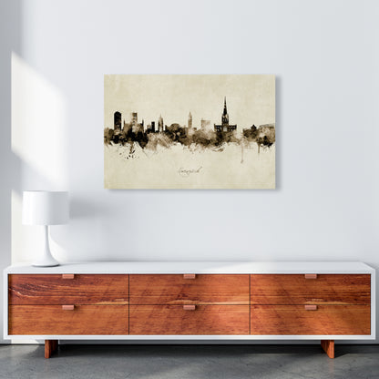 Norwich England Skyline Vintage Art Print by Michael Tompsett A1 Canvas