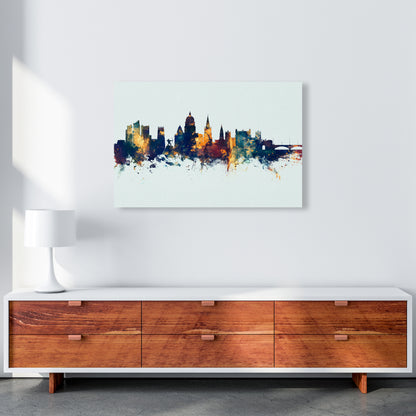 Nottingham England Skyline Blue Orange Art Print by Michael Tompsett A1 Canvas