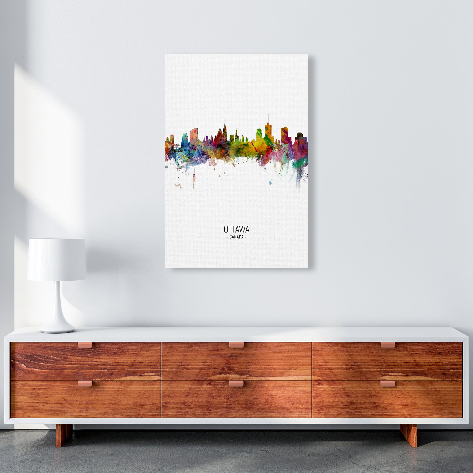 Ottawa Canada Skyline Portrait Art Print by Michael Tompsett A1 Canvas