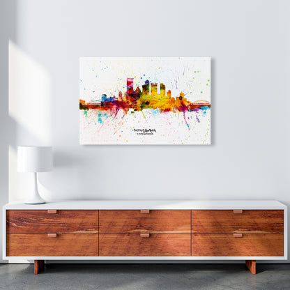 Pittsburgh Pennsylvania Skyline Splash Art Print by Michael Tompsett A1 Canvas