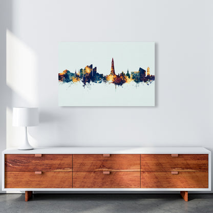Reykjavik Iceland Skyline Blue Orange Art Print by Michael Tompsett A1 Canvas