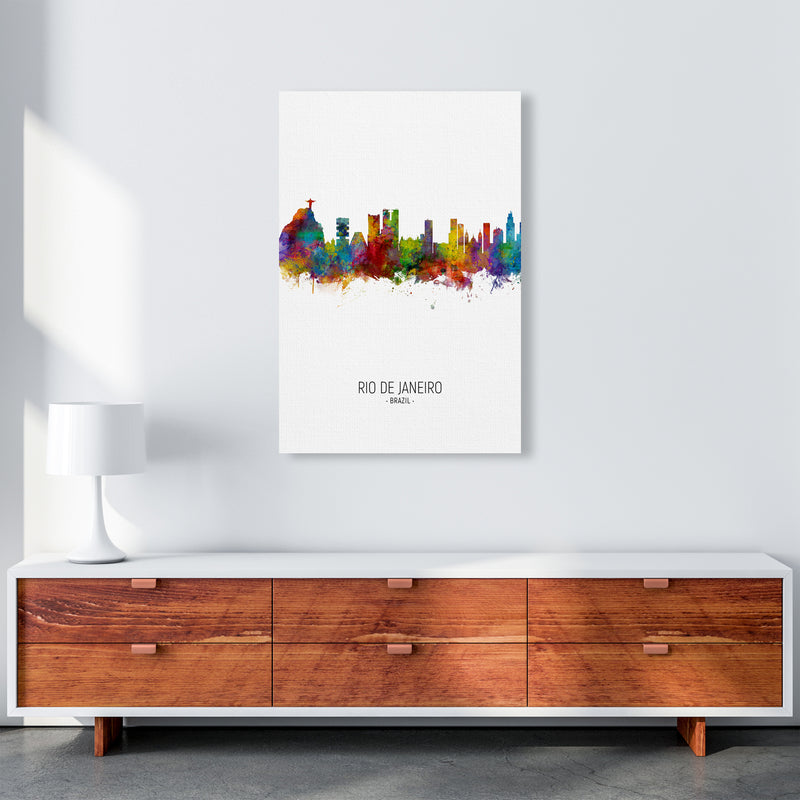 Rio De Janeiro Brazil Skyline Portrait Art Print by Michael Tompsett A1 Canvas
