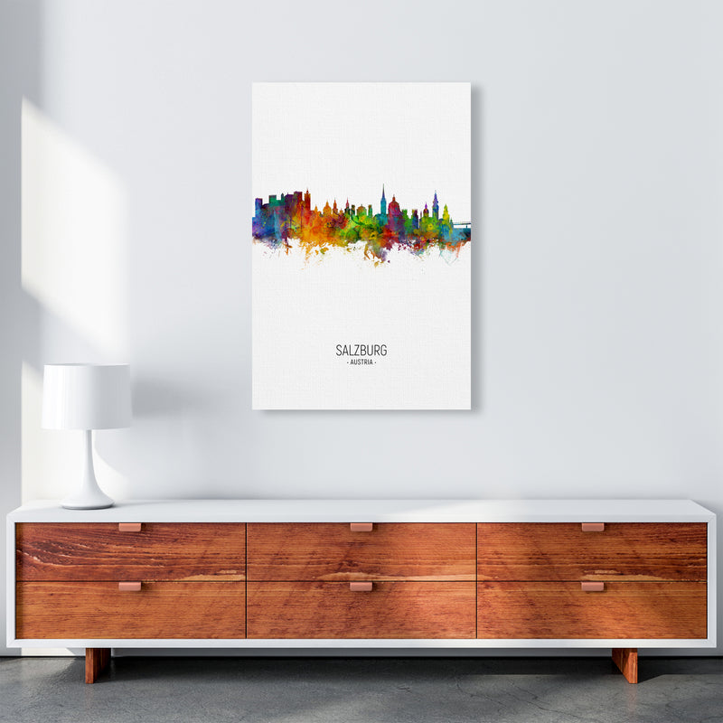 Salzburg Austria Skyline Portrait Art Print by Michael Tompsett A1 Canvas