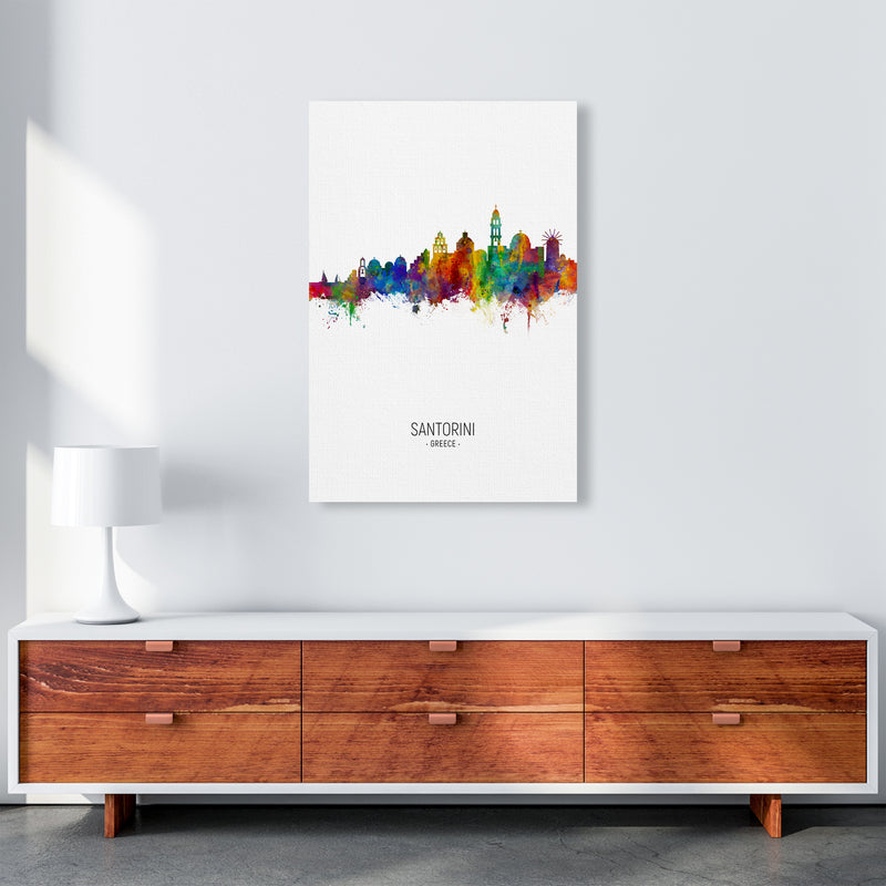 Santorini Greece Skyline Portrait Art Print by Michael Tompsett A1 Canvas