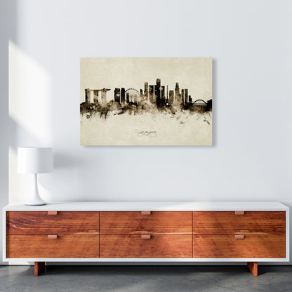 Singapore Singapore Skyline Vintage Art Print by Michael Tompsett A1 Canvas