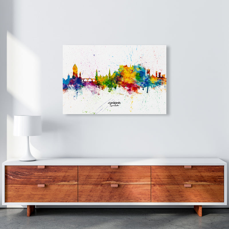 Stirling Scotland Skyline Splash Art Print by Michael Tompsett A1 Canvas