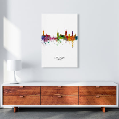 Stockholm Sweden Skyline Portrait Art Print by Michael Tompsett A1 Canvas