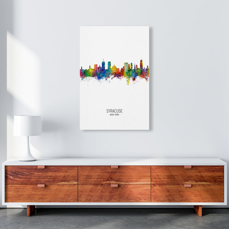 Syracuse New York Skyline Portrait Art Print by Michael Tompsett A1 Canvas