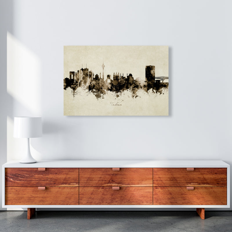 Tehran Iran Skyline Vintage Art Print by Michael Tompsett A1 Canvas
