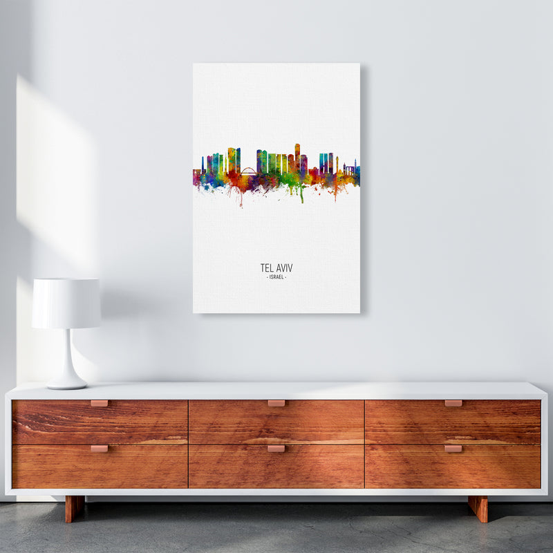 Tel Aviv Israel Skyline Portrait Art Print by Michael Tompsett A1 Canvas