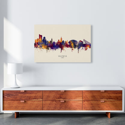 Valencia Spain Skyline Autumn City Name Art Print by Michael Tompsett A1 Canvas