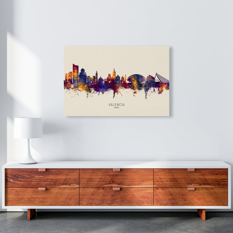 Valencia Spain Skyline Autumn City Name Art Print by Michael Tompsett A1 Canvas