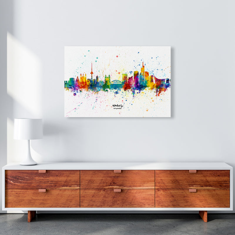 Vilnius Lithuania Skyline Splash Art Print by Michael Tompsett A1 Canvas