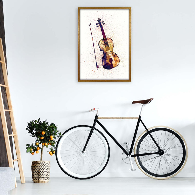 Violin Watercolour Print by Michael Tompsett A1 Print Only
