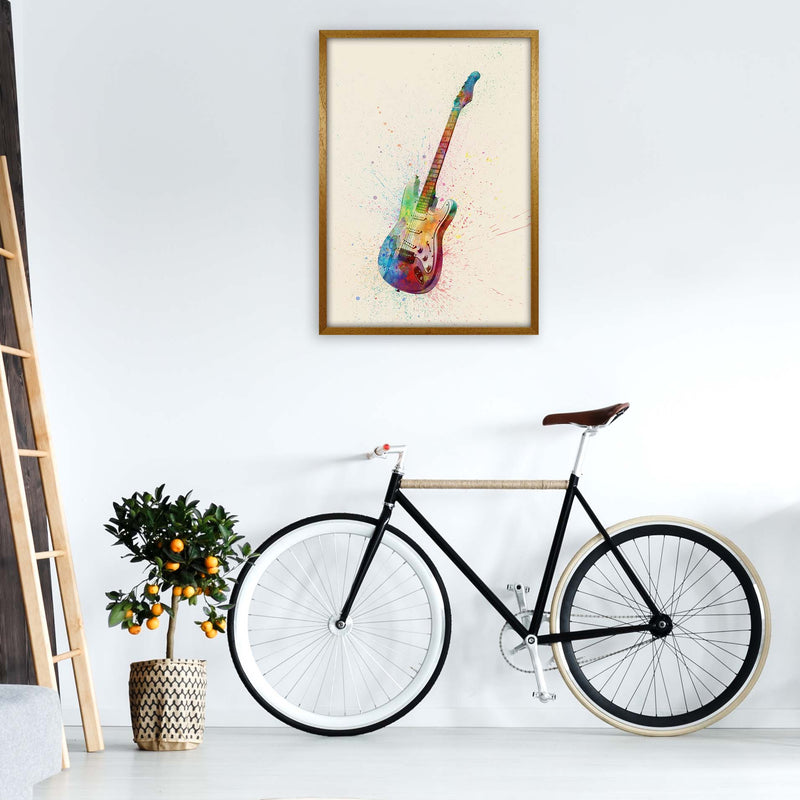 Electric Guitar Watercolour Multi-Colour  by Michael Tompsett A1 Print Only