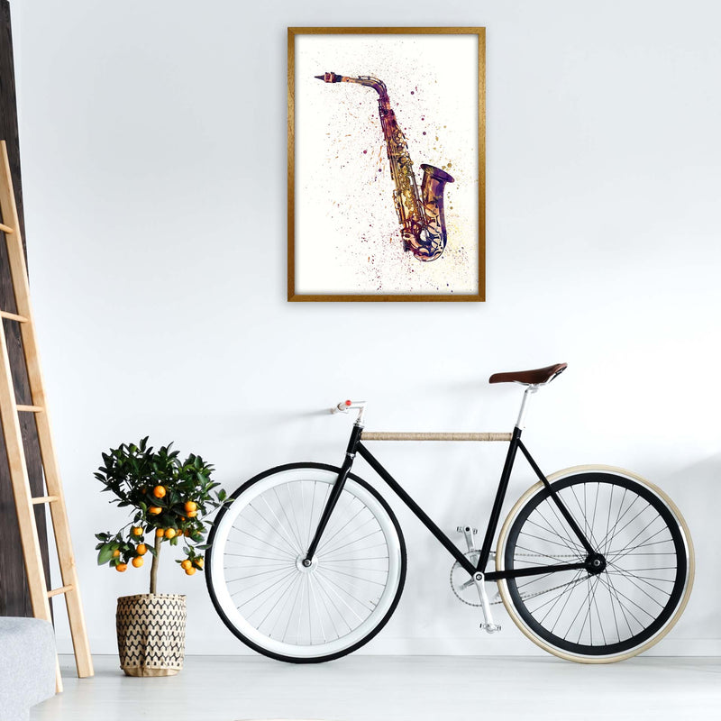 Saxophone Watercolour Print by Michael Tompsett A1 Print Only