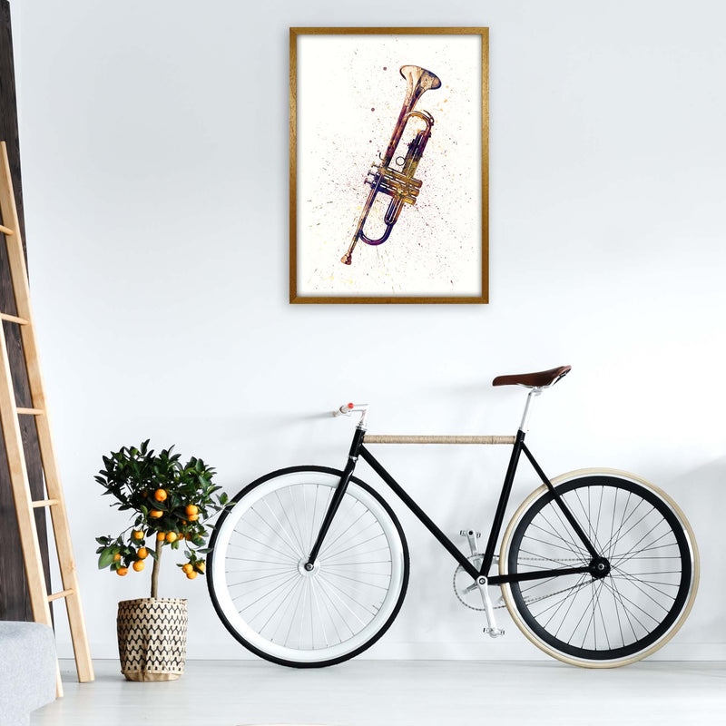 Trumpet Watercolour Music Art Print by Michael Tompsett A1 Print Only