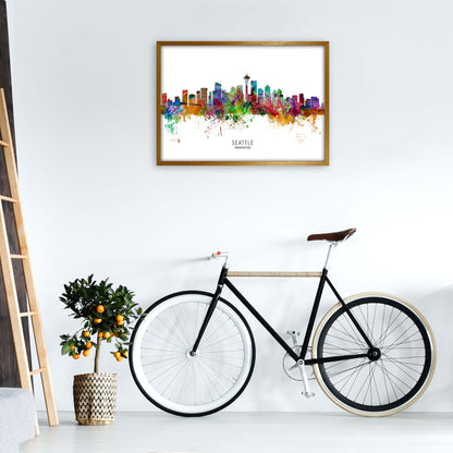 Seattle Washington Skyline Art Print by Michael Tompsett A1 Print Only