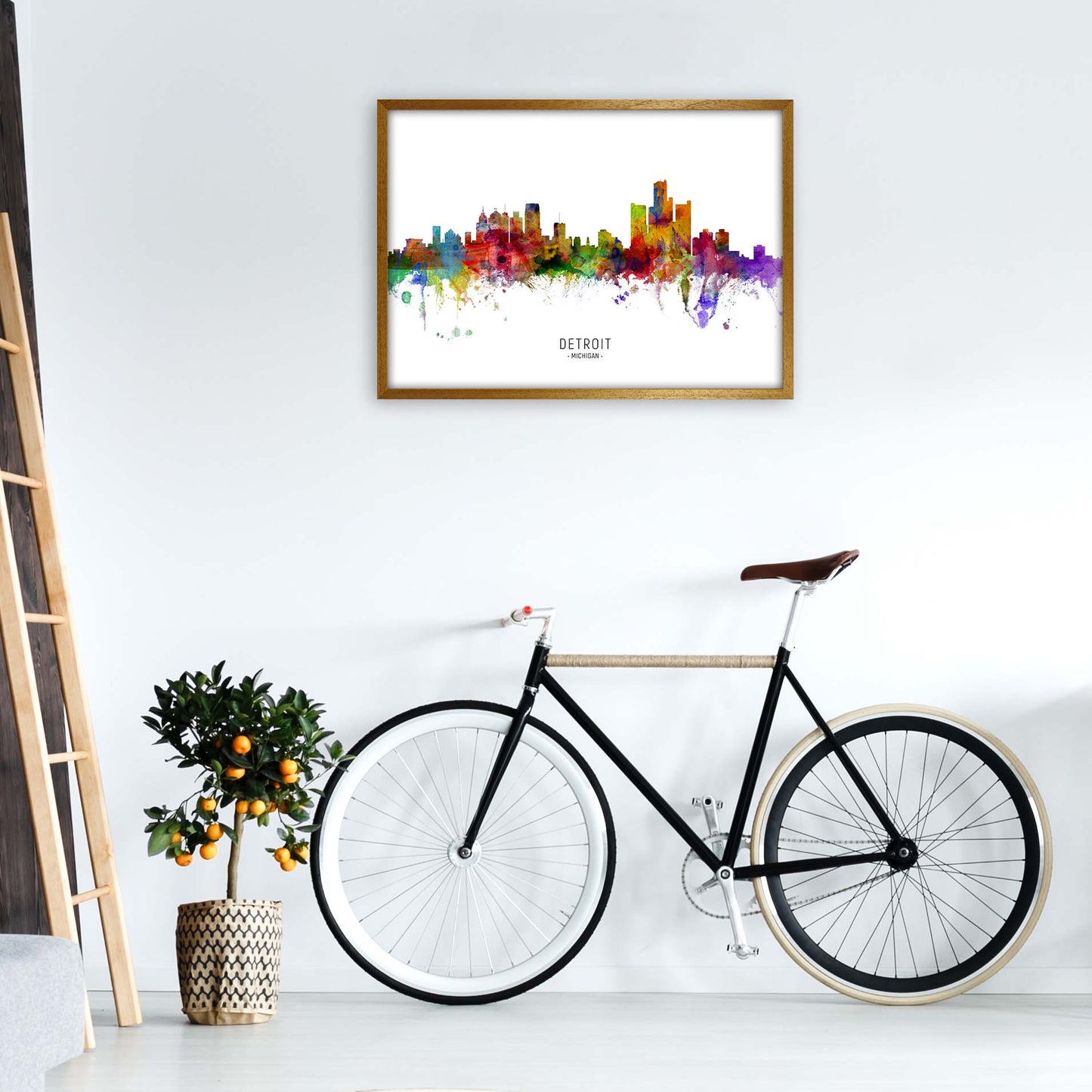Detroit Michigan Skyline Art Print by Michael Tompsett A1 Print Only