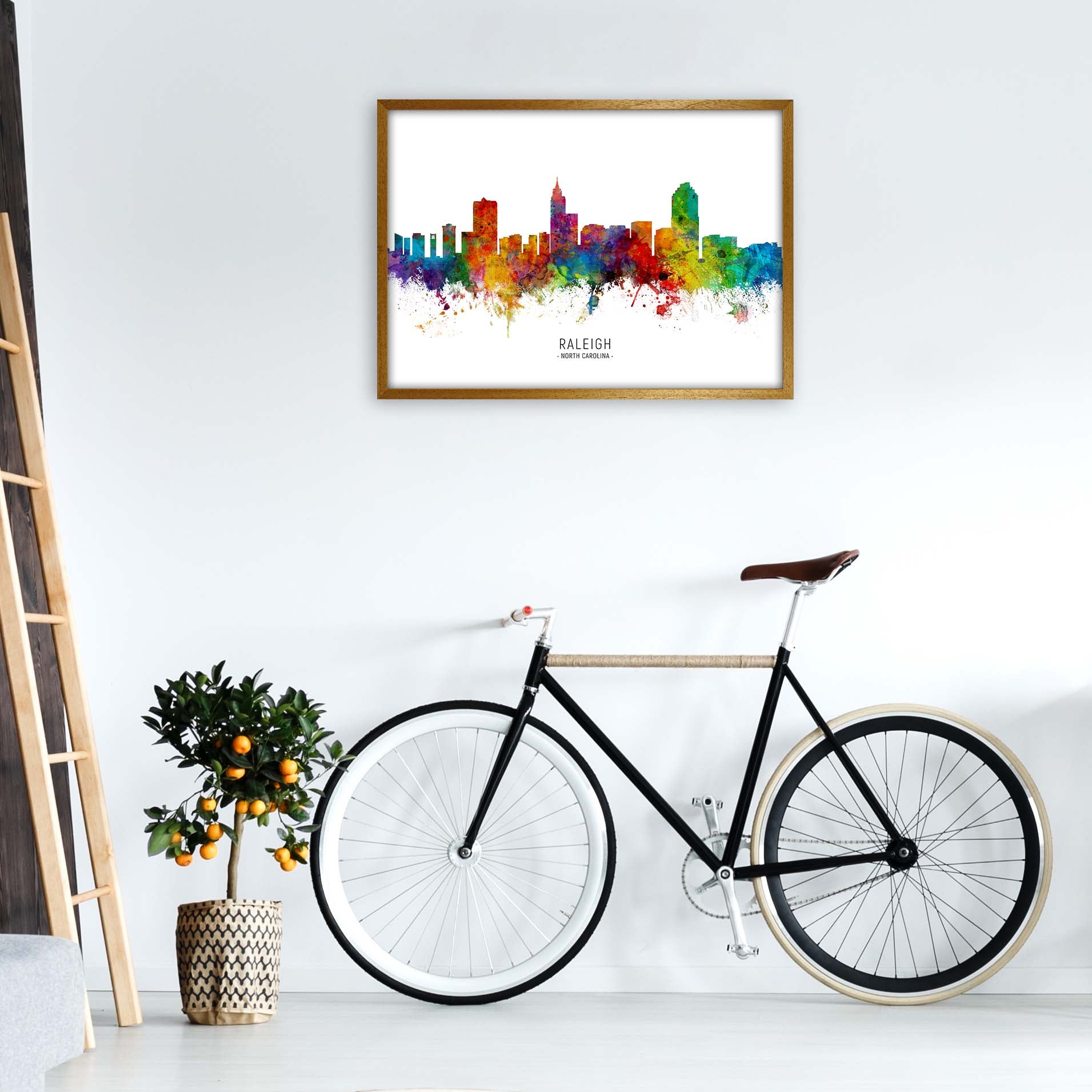 Raleigh North Carolina Skyline Art Print by Michael Tompsett A1 Print Only