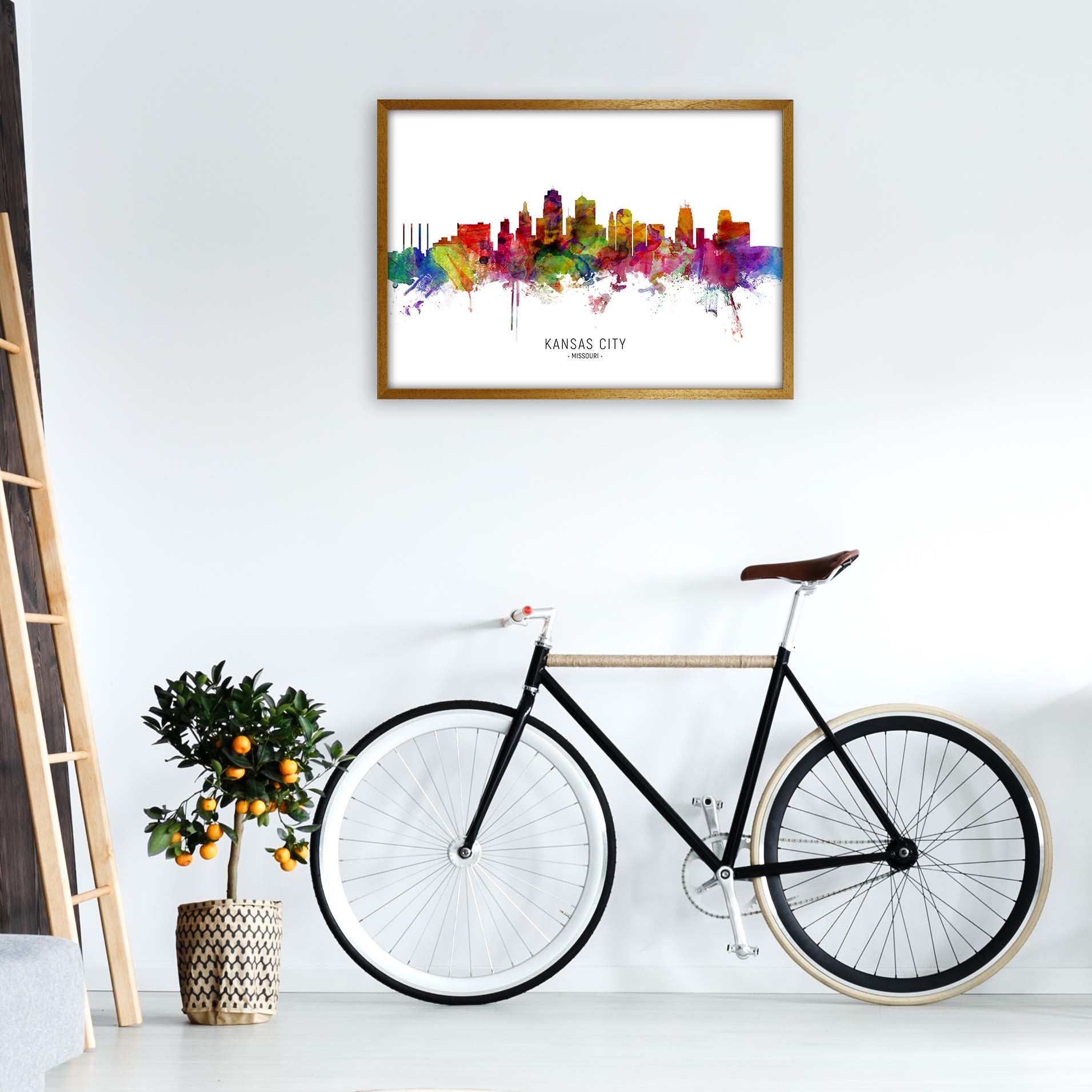 Kansas City Missouri Skyline Art Print by Michael Tompsett A1 Print Only