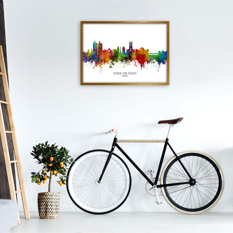 Stoke-On-Trent England Skyline Art Print by Michael Tompsett A1 Print Only