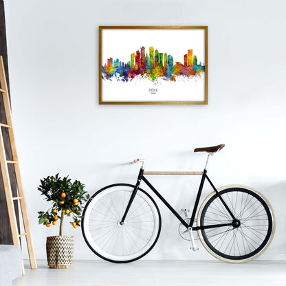 Doha Qatar Skyline Art Print by Michael Tompsett A1 Print Only