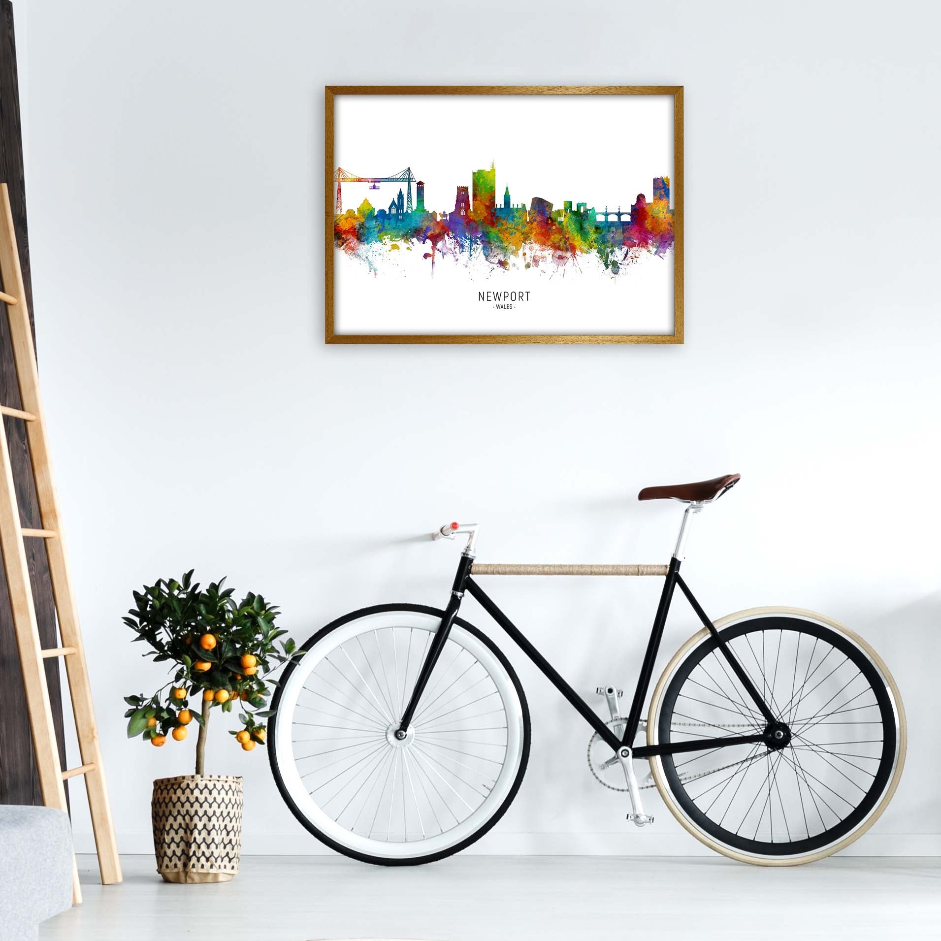 Newport Wales Skyline Art Print by Michael Tompsett A1 Print Only