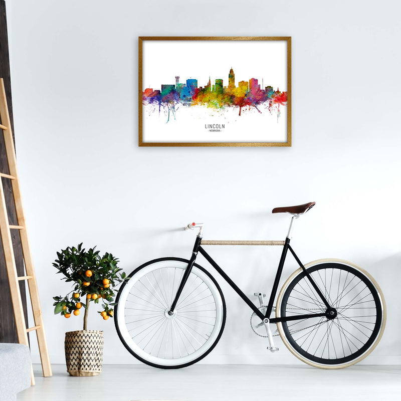Lincoln Nebraska Skyline Art Print by Michael Tompsett A1 Print Only