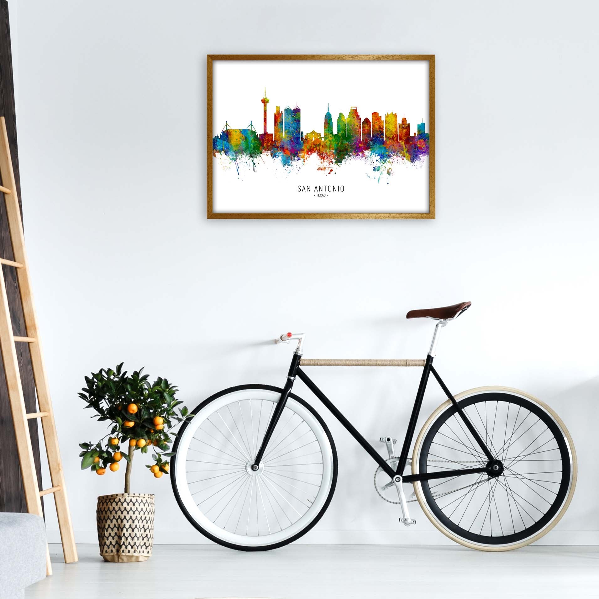 San Antonio Texas Skyline Art Print by Michael Tompsett A1 Print Only