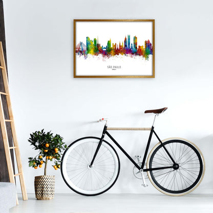 Sao Paulo Brazil Skyline Art Print by Michael Tompsett A1 Print Only