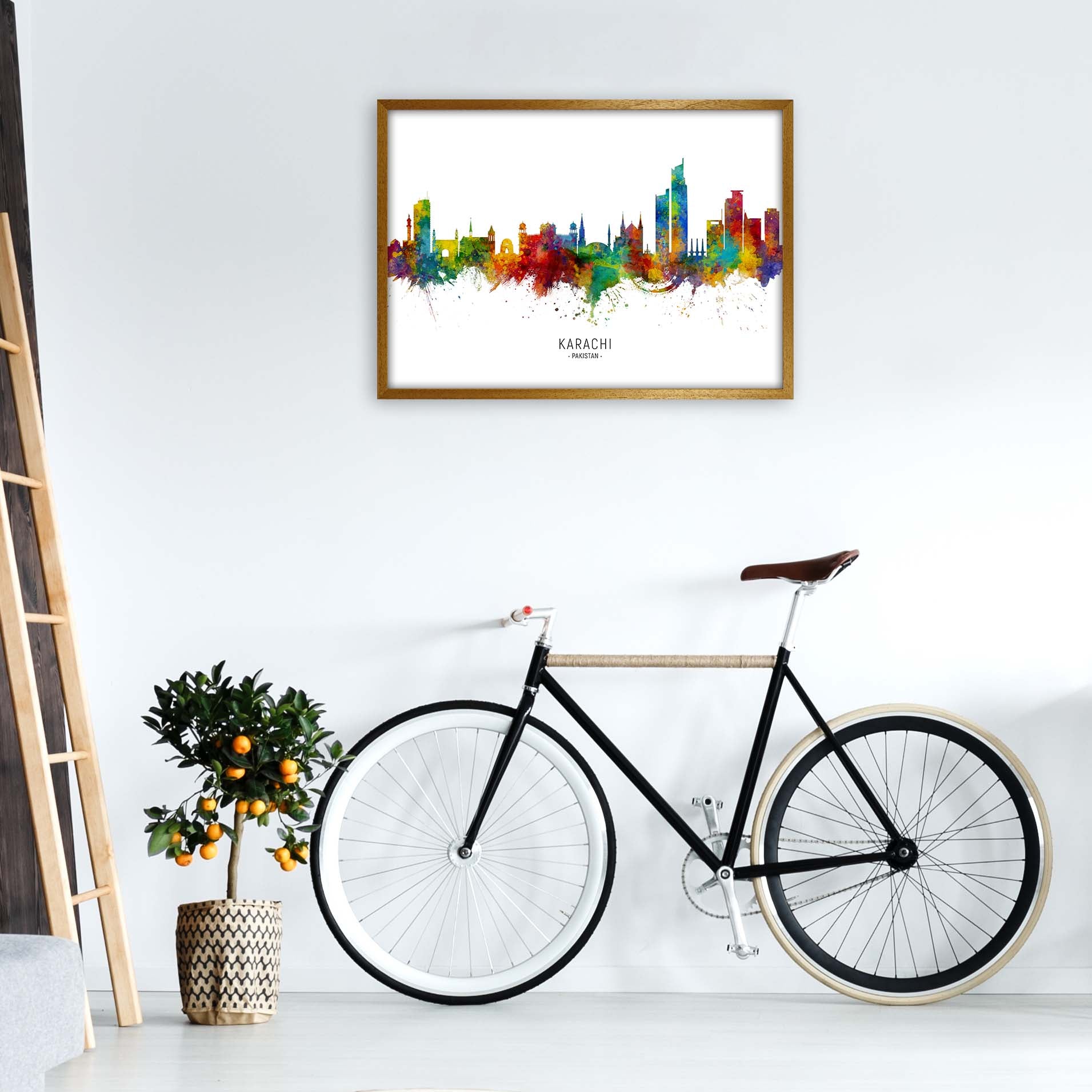 Karachi Pakistan Skyline Art Print by Michael Tompsett A1 Print Only
