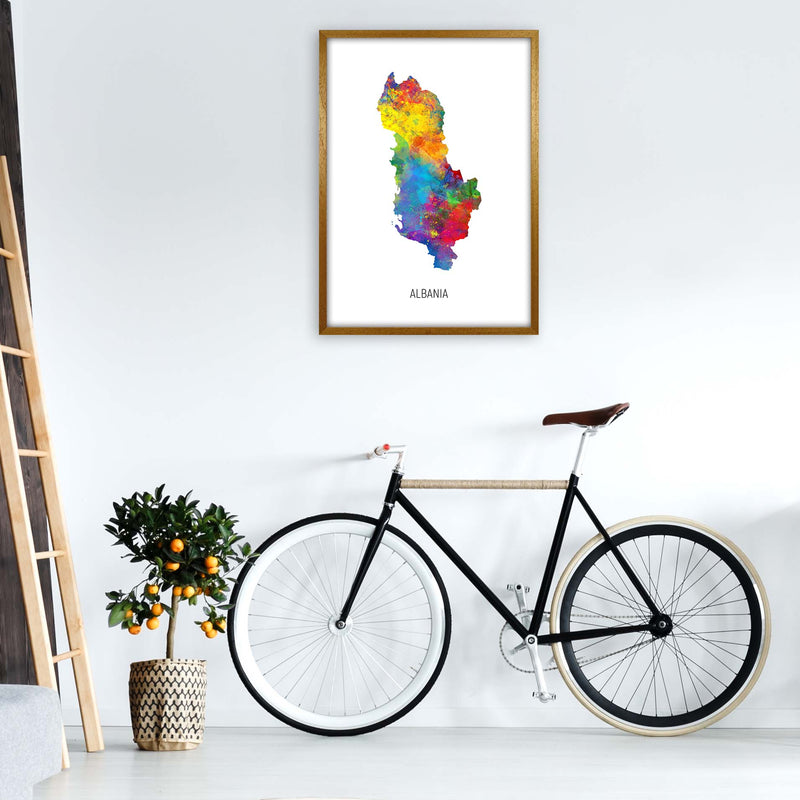 Albania Watercolour Map Art Print by Michael Tompsett A1 Print Only