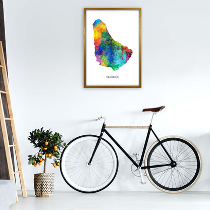 Barbados Watercolour Map Art Print by Michael Tompsett A1 Print Only