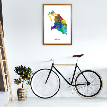 Barbuda Watercolour Map Art Print by Michael Tompsett A1 Print Only