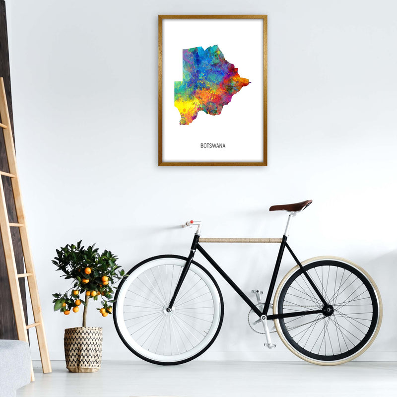 Botswana Watercolour Map Art Print by Michael Tompsett A1 Print Only